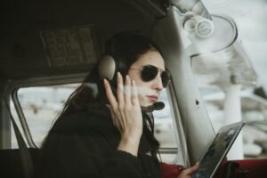 Professional female aviator